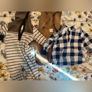 Cozy Striped and Plaid Baby Onesies